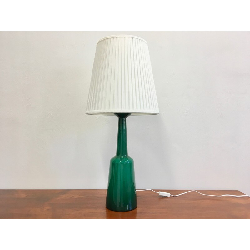 Grande lampe vintage en verre vert par Kastrup Holmegaard, Danemark - 1960