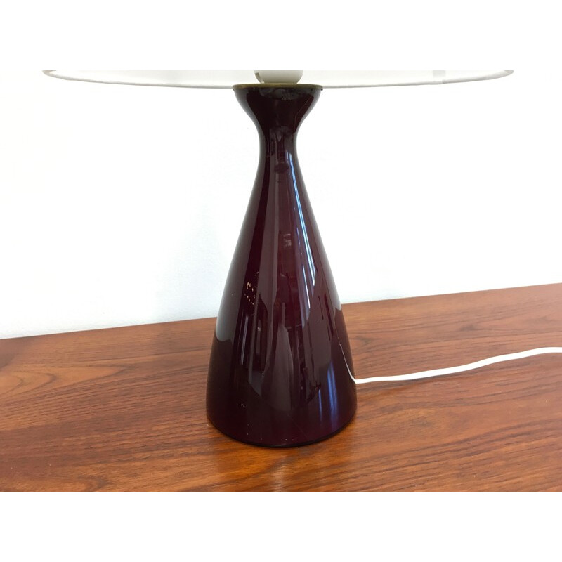 Vintage Red Glass Lamp by Kastrup Holmegaard - 1960s