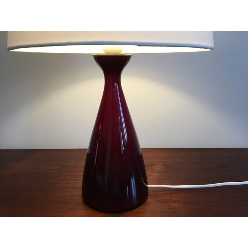 Vintage Red Glass Lamp by Kastrup Holmegaard - 1960s