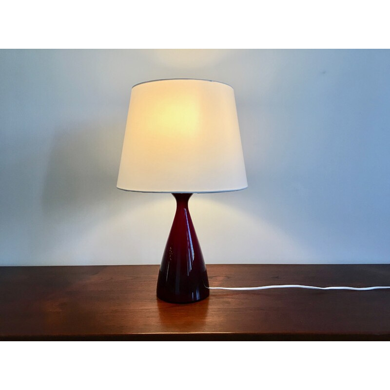 Vintage Red Glass Lamp by Kastrup Holmegaard - 1960s