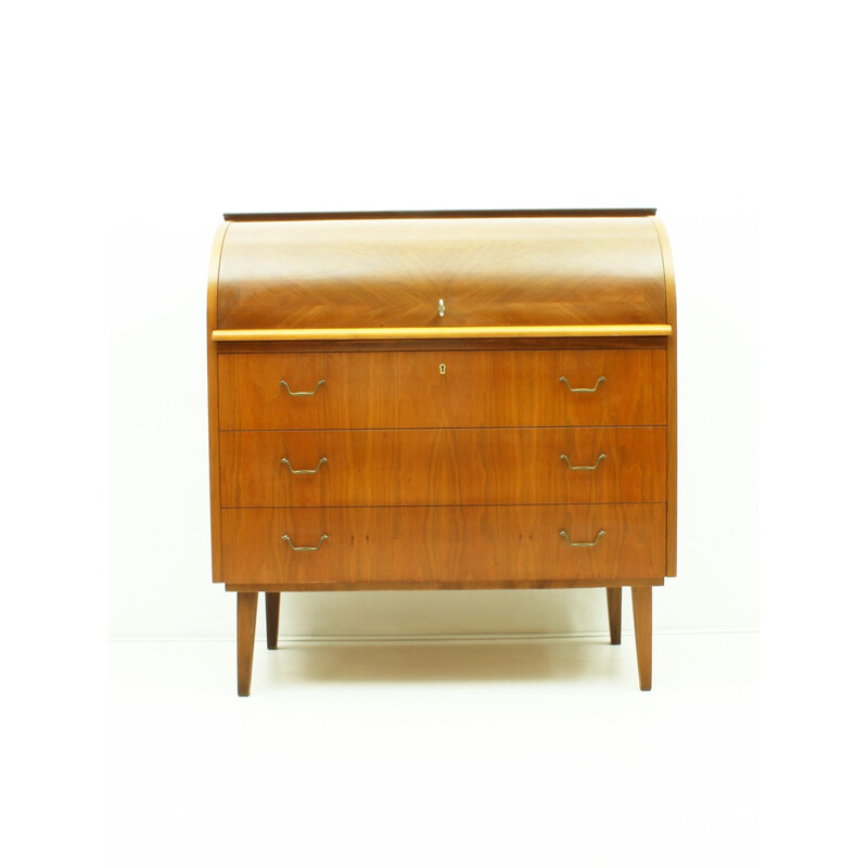 Swedish Walnut Cylinder Secretary by Egon Ostergaard - 1960s