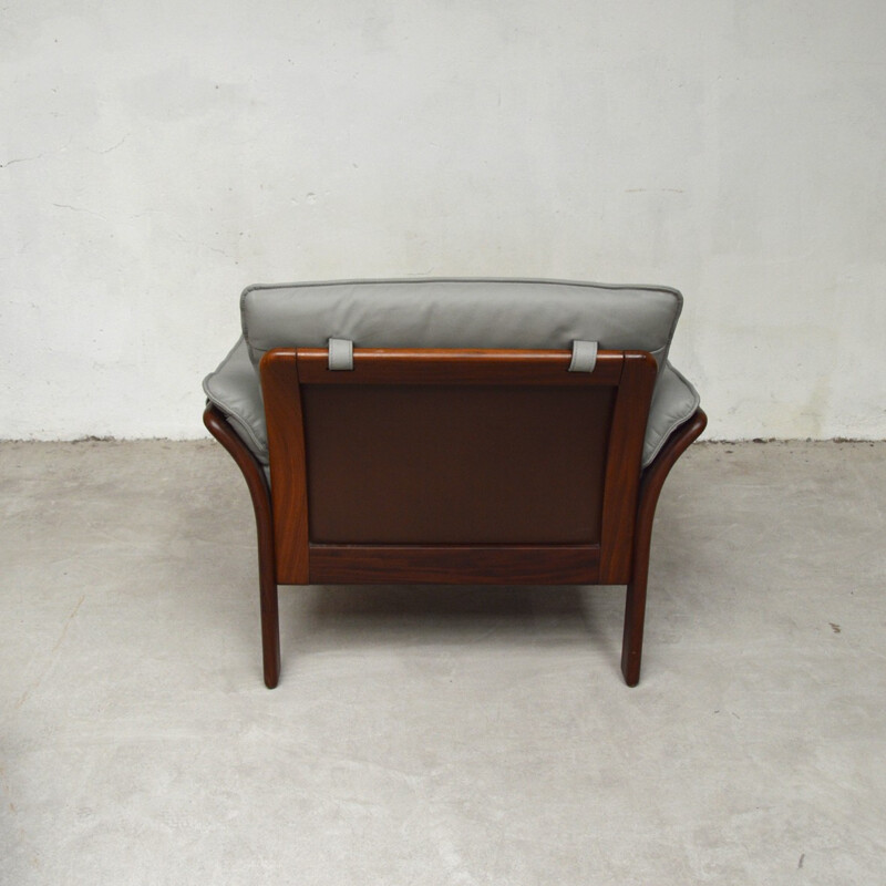 Vintage Scandinavian Rosewood and Leather Lounge Set - 1970s