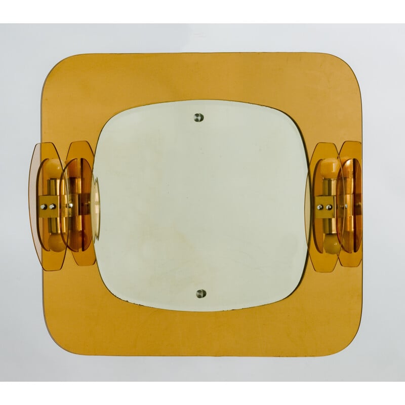Vintage Italian mirror with sconses - 1960s