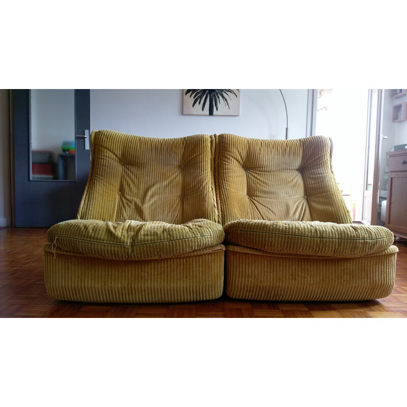 Pair of vintage French armchairs for Airborne - 1970s