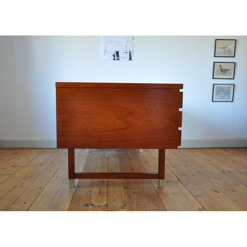 Vintage free standing teak desk model EP 401 by Kai Kristiansen for Feldballes Møbelfabrik - 1960s