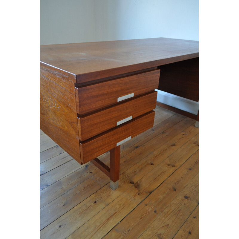 Vintage free standing teak desk model EP 401 by Kai Kristiansen for Feldballes Møbelfabrik - 1960s
