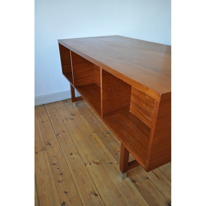 Vintage free standing teak desk model EP 401 by Kai Kristiansen for Feldballes Møbelfabrik - 1960s