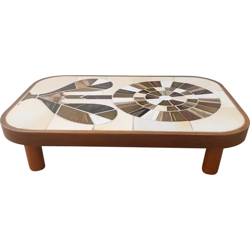 Vintage ceramic coffee table by Roger Capron - 1970s