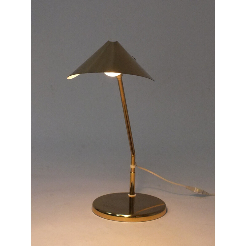 Lampe de table scandinave vintage en laiton - 1980