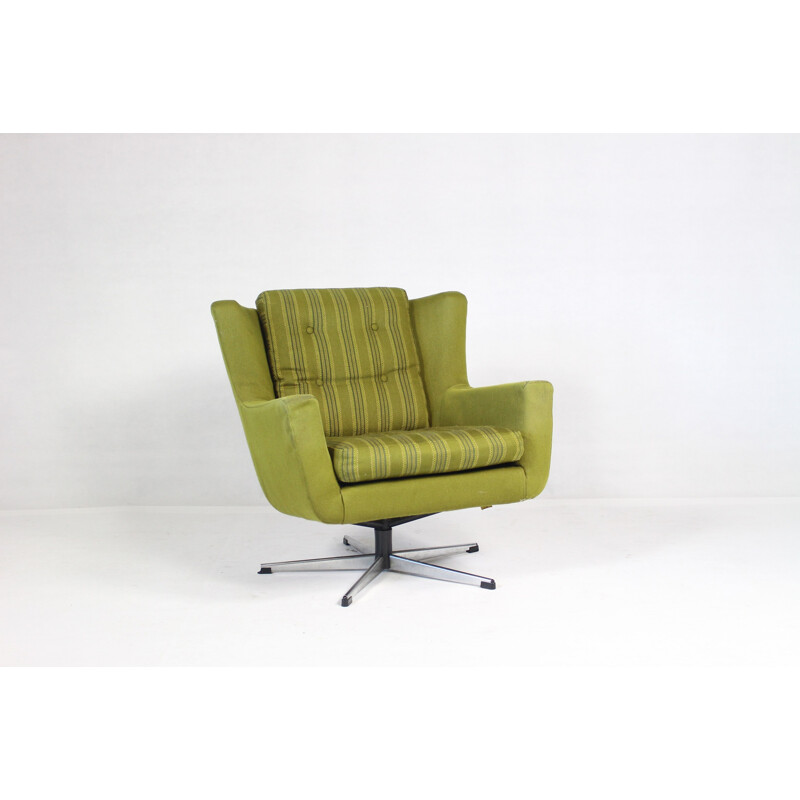 Vintage Danish Swivel green armchair by Skjold Sorensen - 1960s