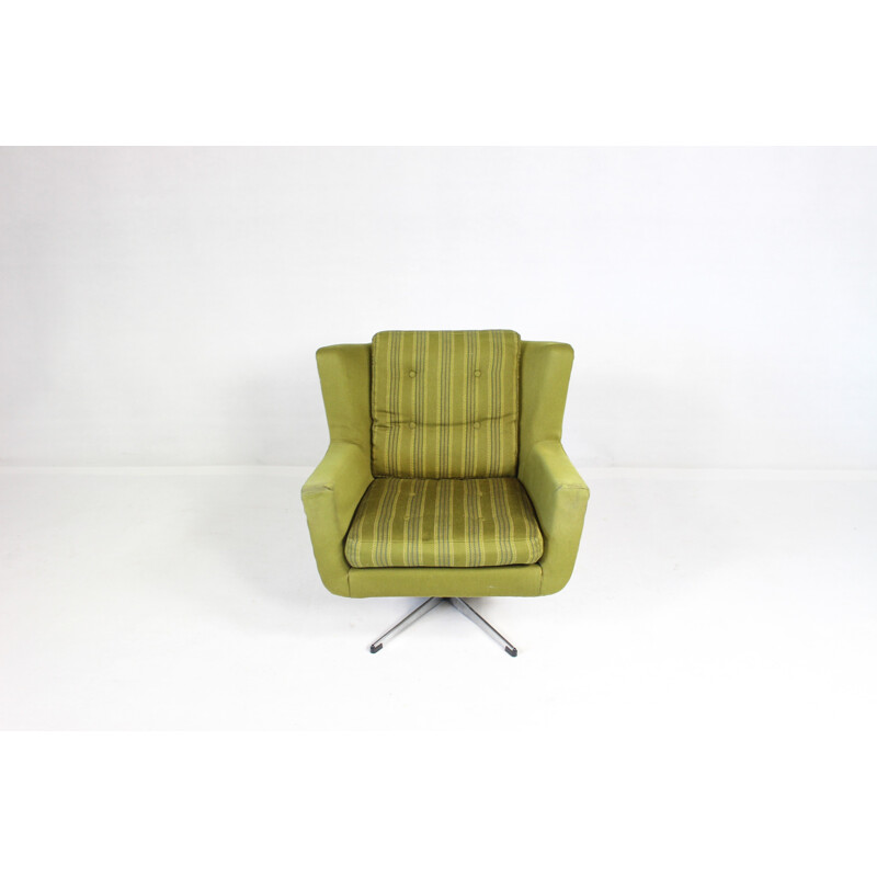 Vintage Danish Swivel green armchair by Skjold Sorensen - 1960s