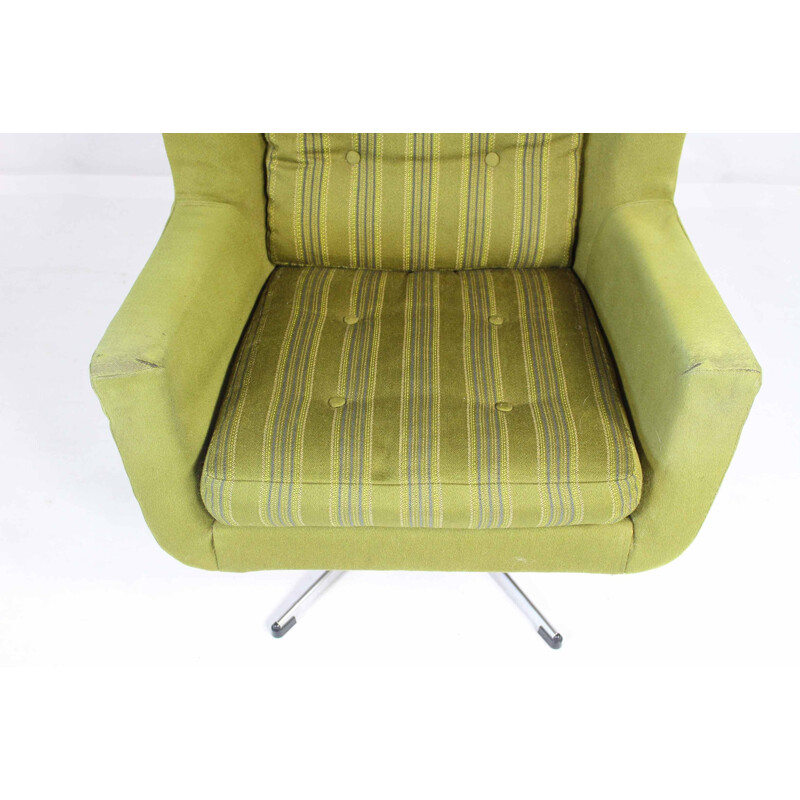 Fauteuil Pivotant Danois vintage vert par Skjold Sorensen - 1960