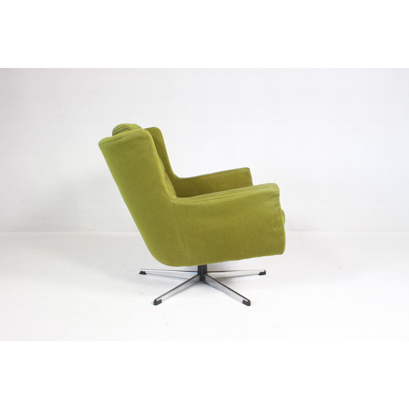 Vintage Danish Swivel green armchair by Skjold Sorensen - 1960s