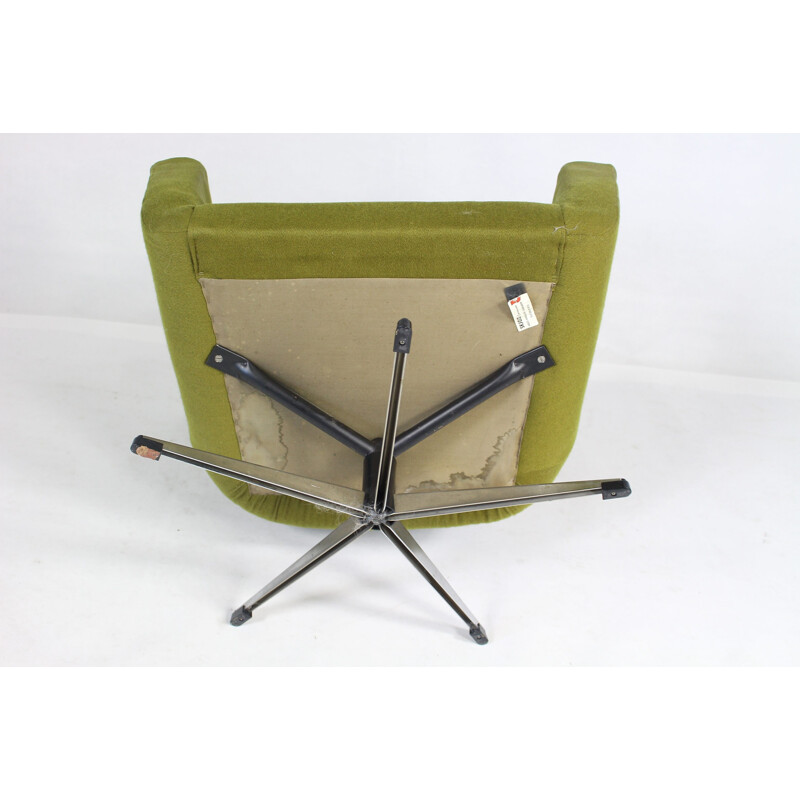 Fauteuil Pivotant Danois vintage vert par Skjold Sorensen - 1960