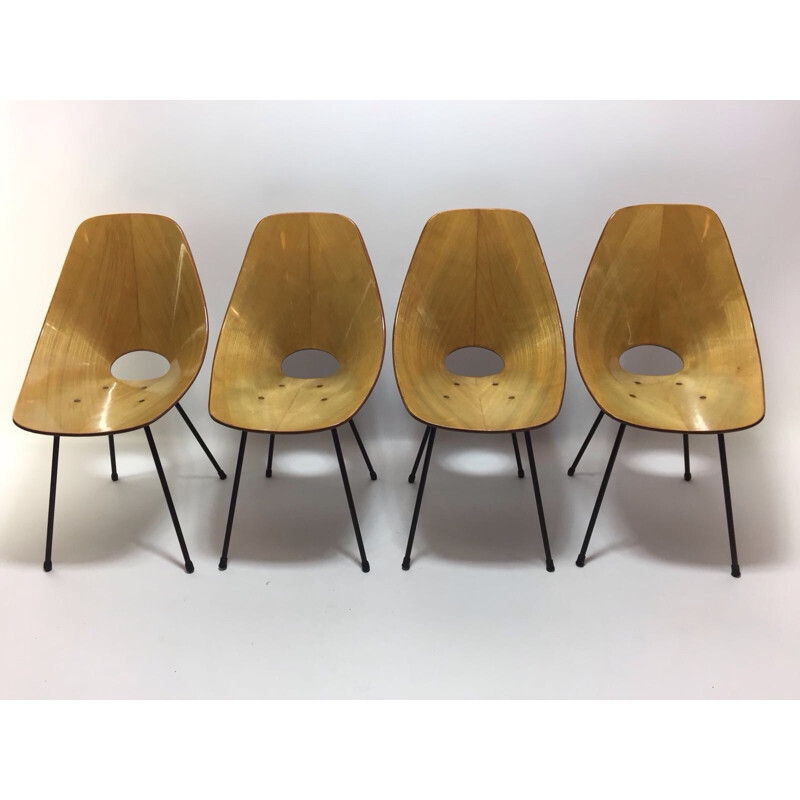 Suite de 4 chaises Vintage Medea par Vittorio Nobili pour Fratelli Tagliabue - 1955