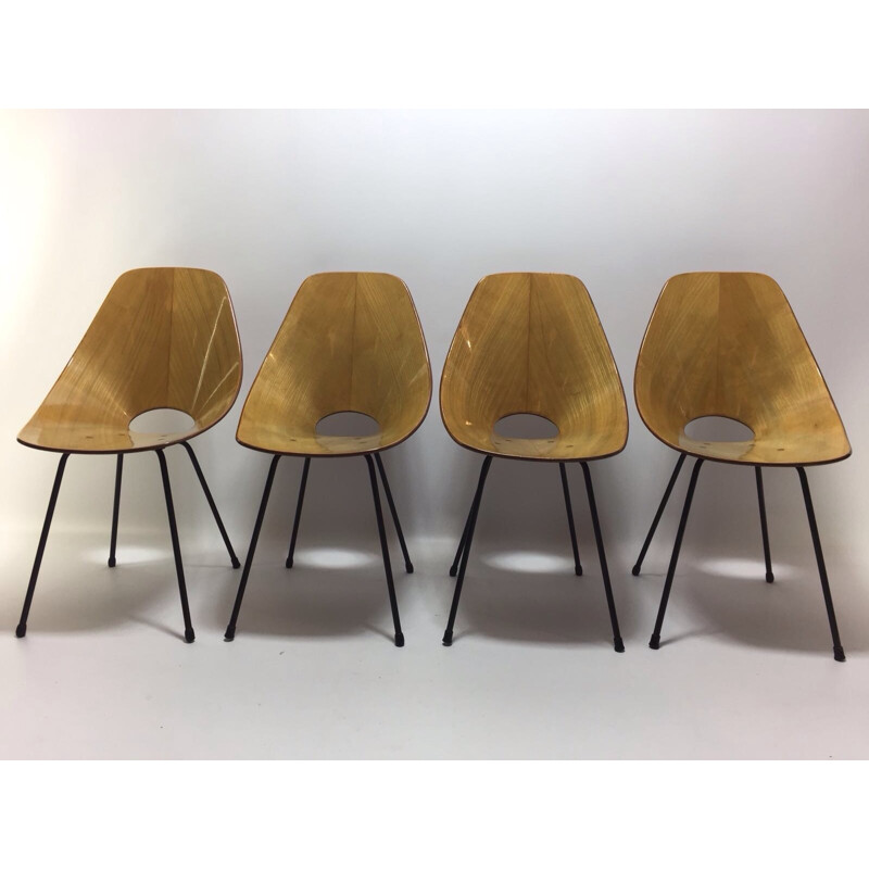 Set of 4 vintage Medea Chairs by Vittorio Nobili for Fratelli Tagliabue - 1955