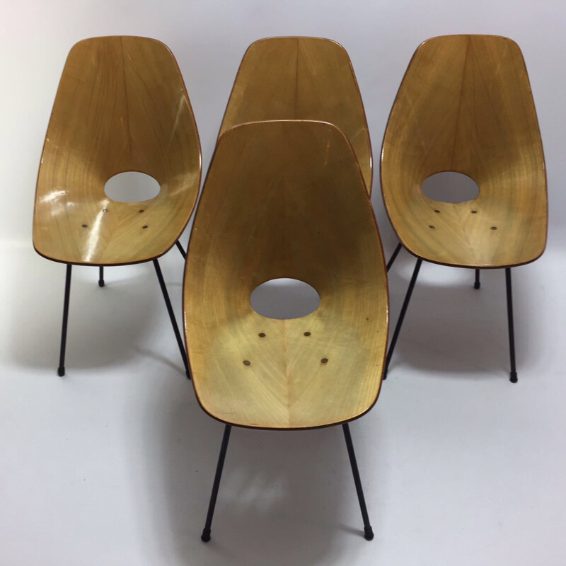 Set of 4 vintage Medea Chairs by Vittorio Nobili for Fratelli Tagliabue - 1955