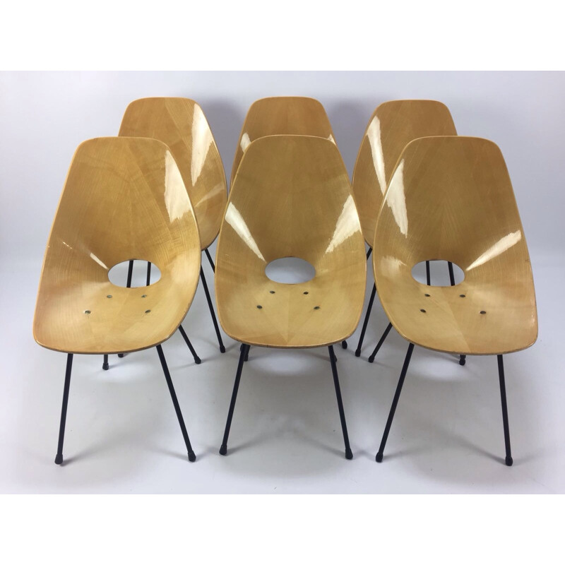 Suite de 6 chaises Vintage Medea par Vittorio Nobili pour Fratelli Tagliabue - 1956