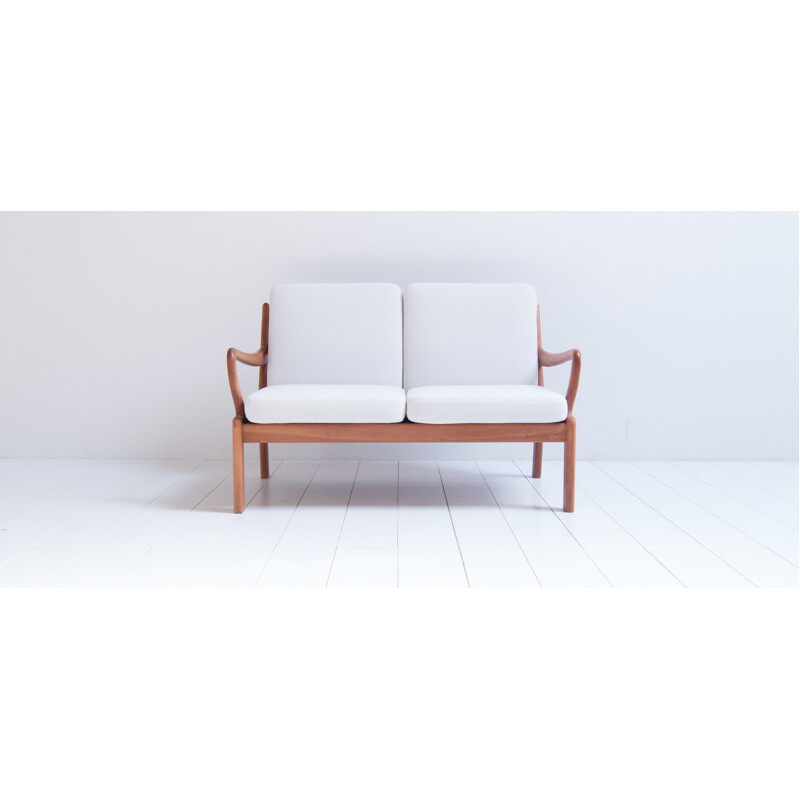 Danish 2-seater white sofa by L. Olsen & Son - 1960s