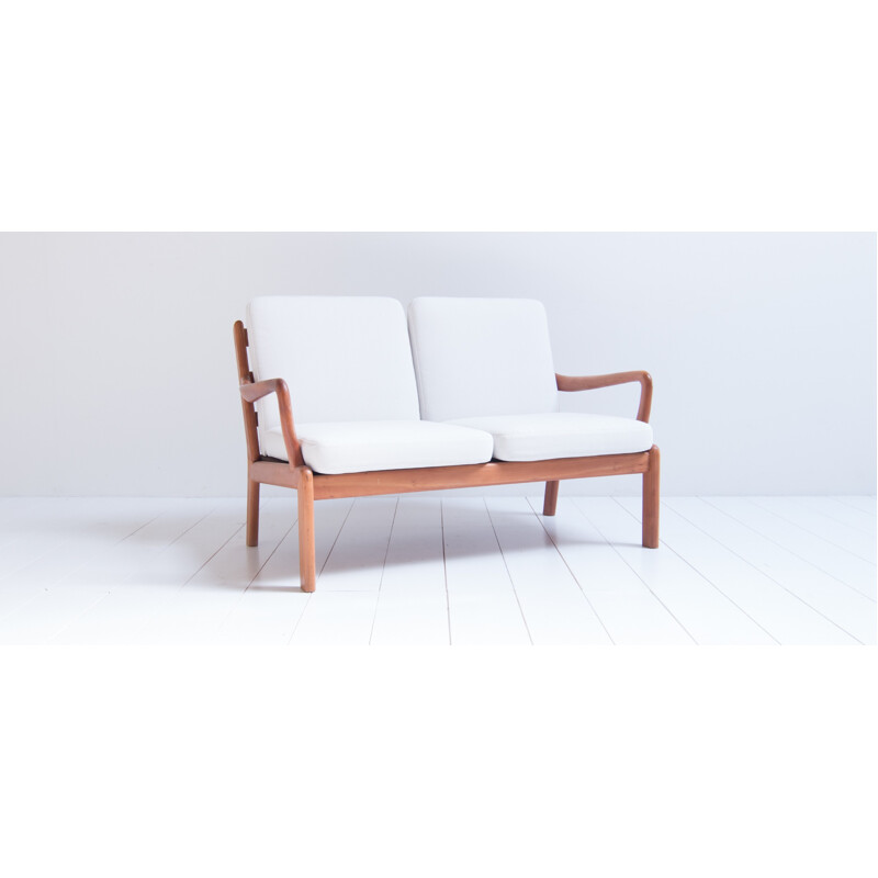 Danish 2-seater white sofa by L. Olsen & Son - 1960s