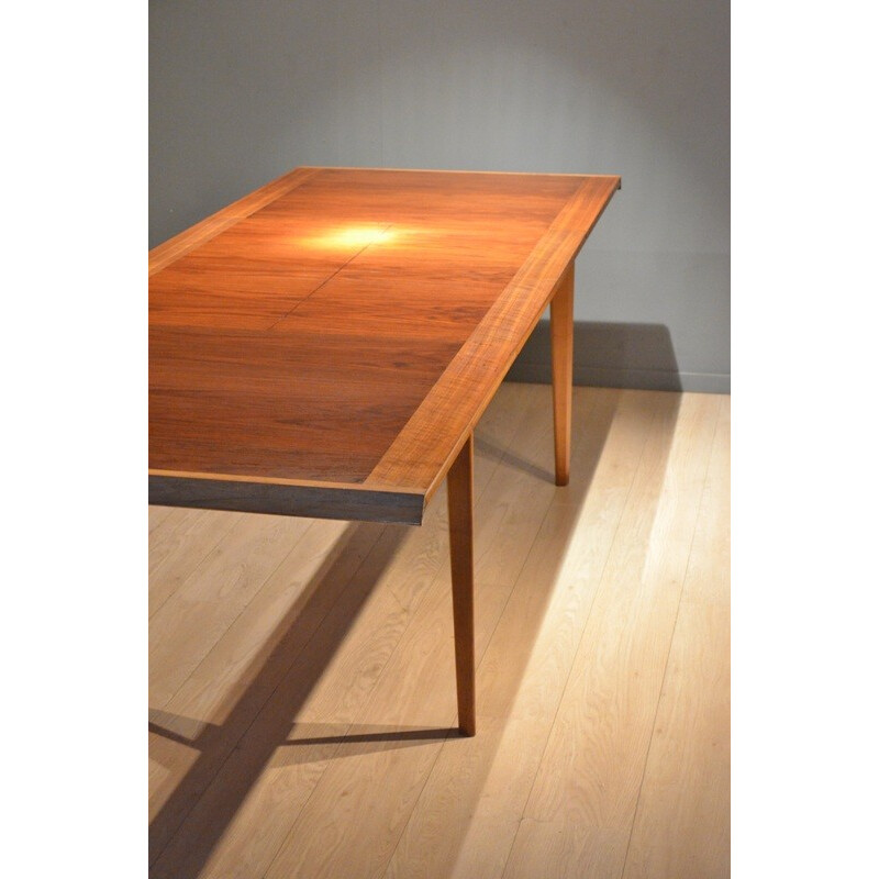 Grande table à manger vintage en bois - 1950