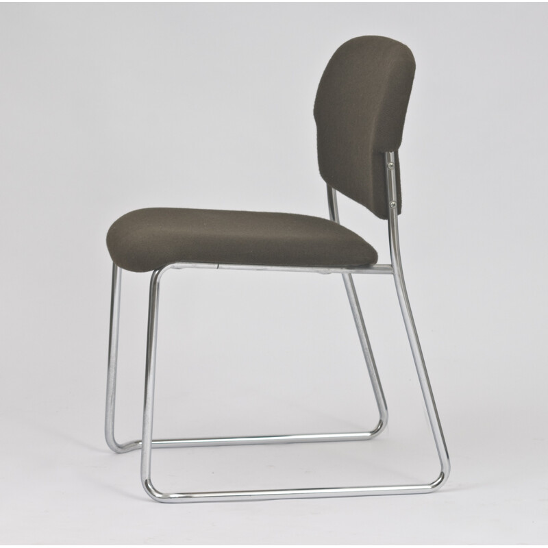 Suite de 4 chaises vintage en tissu noir, Gerd Lange pour Drabert - 1970