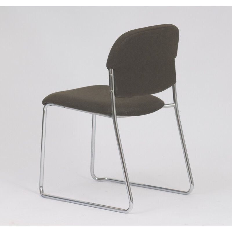 Suite de 4 chaises vintage en tissu noir, Gerd Lange pour Drabert - 1970