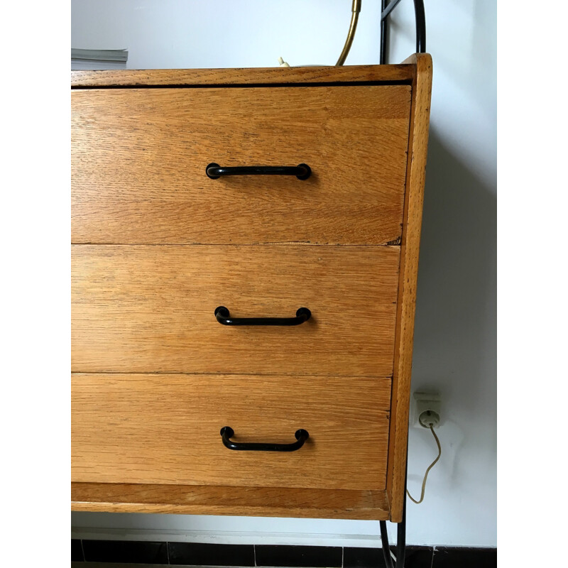 Vintage "String" oak shelves and chest of drawers - 1950s