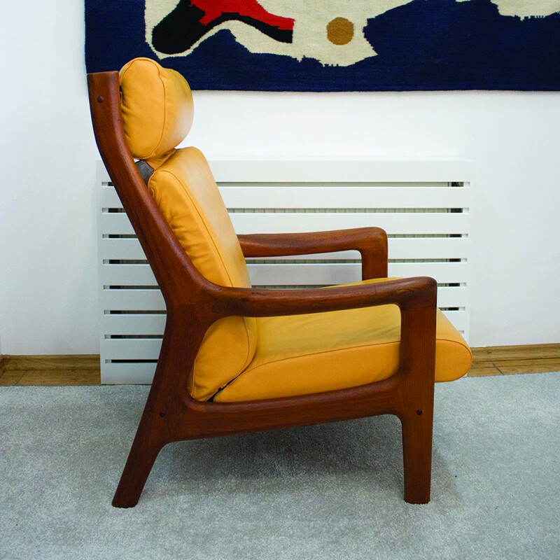 Vintage Danish teak & leather armchair by Gustav Thams for Vejen Polster - 1960s