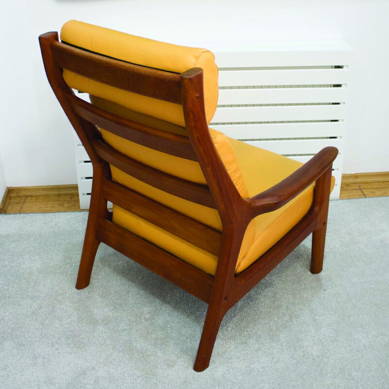 Vintage Danish teak & leather armchair by Gustav Thams for Vejen Polster - 1960s