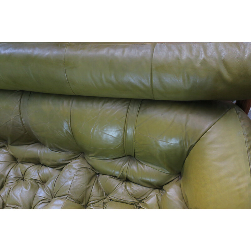 Brazilian 3-Seater Rosewood & Leather Sofa, Percival Lafer - 1974