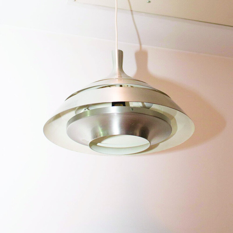 Vintage aluminum pendant lamp by Hans-Agne Jakobsson, Sweden 1960