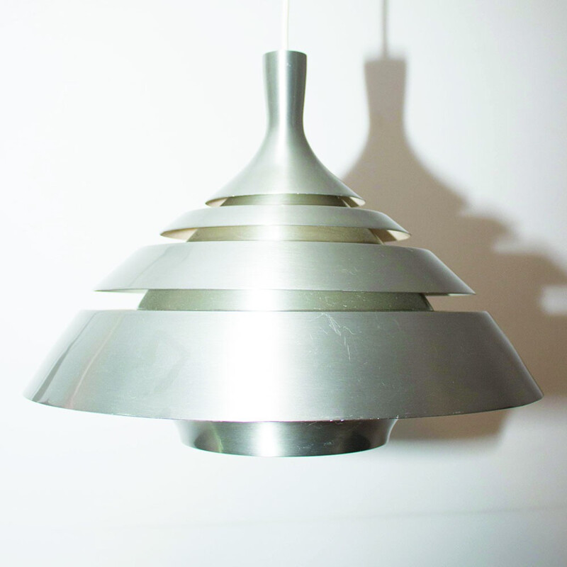 Vintage aluminium hanglamp van Hans-Agne Jakobsson, Zweden 1960