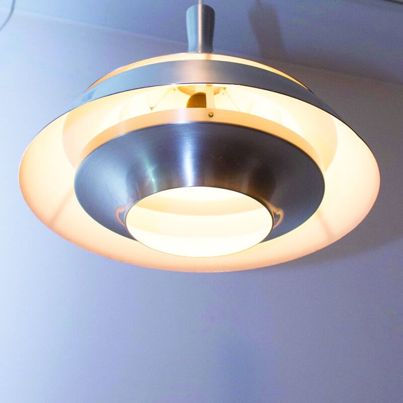 Vintage aluminum pendant lamp by Hans-Agne Jakobsson, Sweden 1960