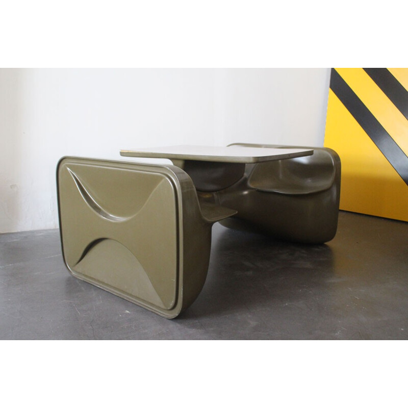 Rare green "Unibloc IV" table by Roger Landault for Steiner - 1970s