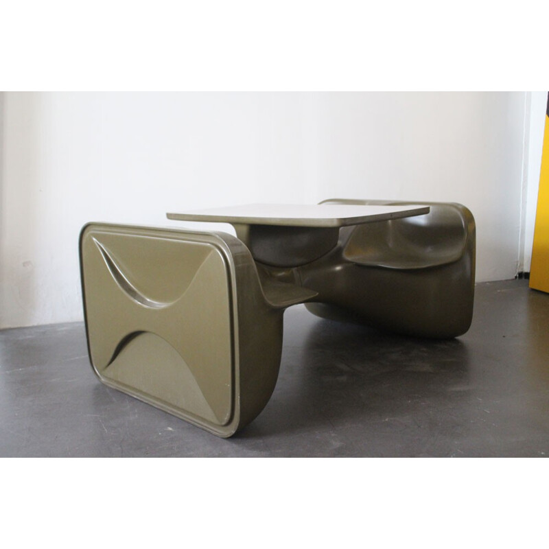 Rare green "Unibloc IV" table by Roger Landault for Steiner - 1970s