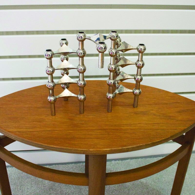 Set of 9 vintage candlesticks by Fritz Nagel & Ceasar Stoffi for BMF - 1960s