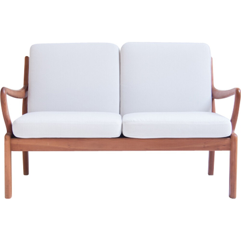 Danish 2-seater white sofa by L. Olsen & Son - 1960s