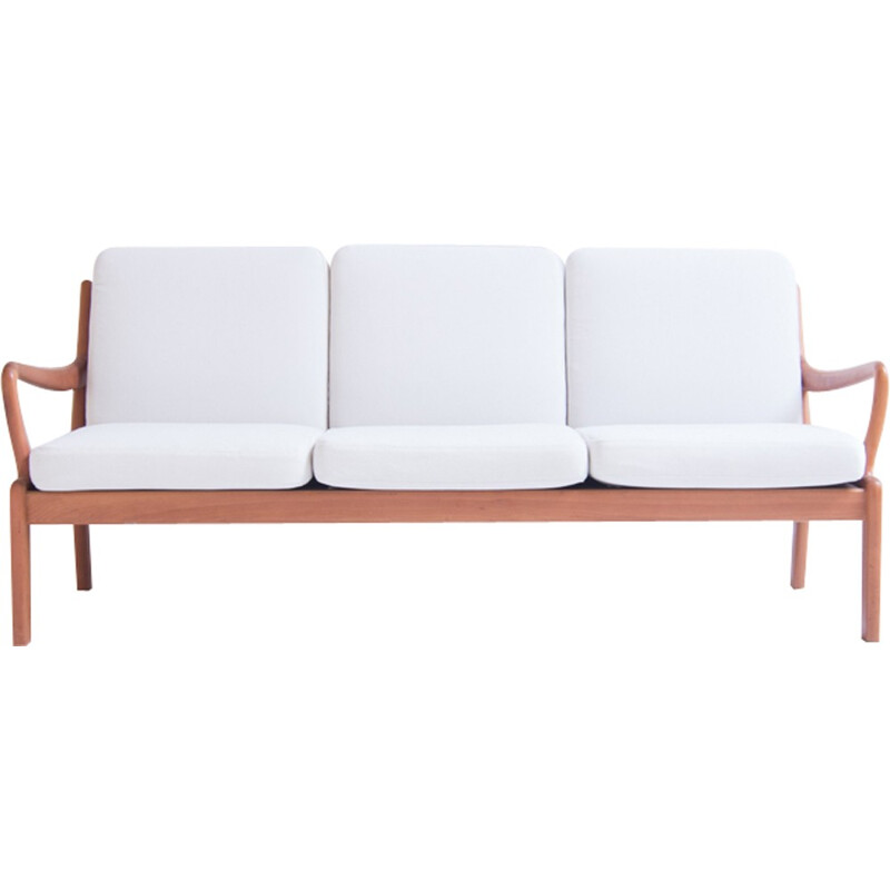 Vintage Danish 3-seater sofa in white by L. Olsen & Son - 1960s