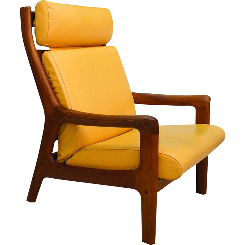Vintage Danish teak & leather armchair by Gustav Thams for Vejen Polster - 1960s