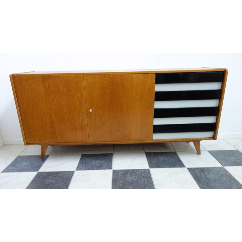 Vintage Jiri Jiroutek sideboard U460 black and grey - 1960s