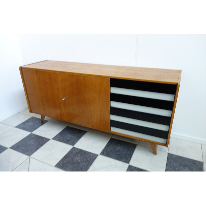 Vintage Jiri Jiroutek sideboard U460 black and grey - 1960s