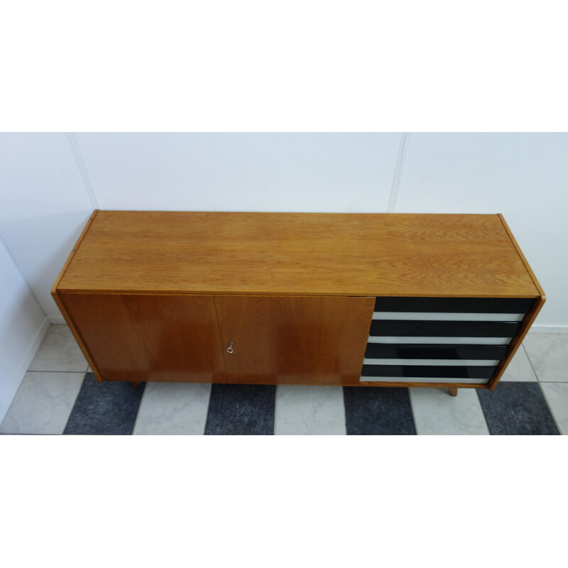 Vintage Jiri Jiroutek sideboard U460 black and grey - 1960s