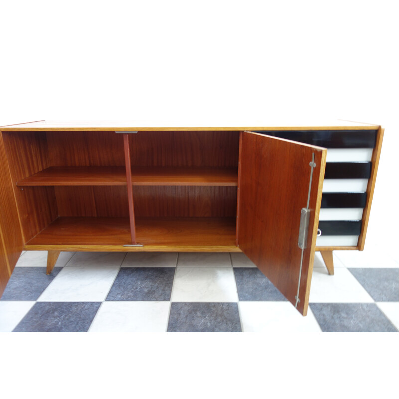 Vintage Jiri Jiroutek sideboard U460 black and grey - 1960s