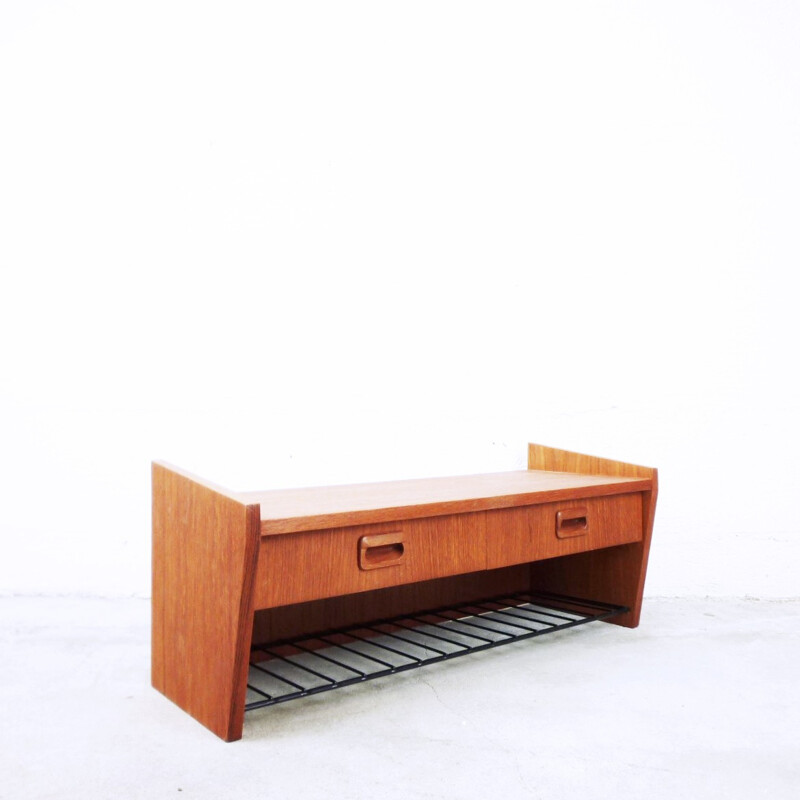 Scandinavian vintage wall console in metal and wood - 1950s