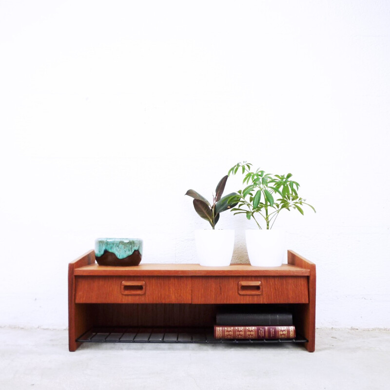 Console murale vintage scandinave en métal et en bois - 1950