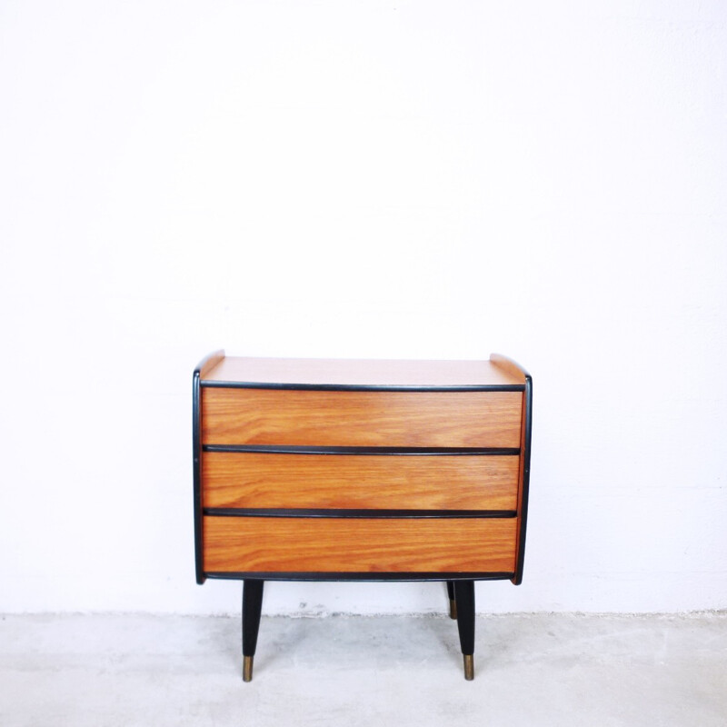 Small Danish vintage chest with brass base - 1950s