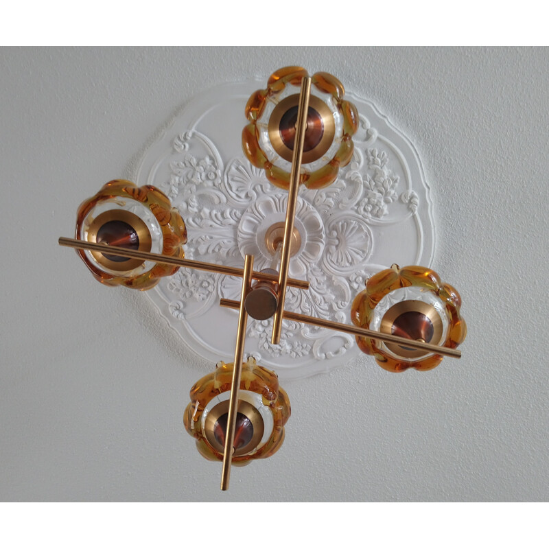 Vintage Mazzega Murano chandelier - 1970s