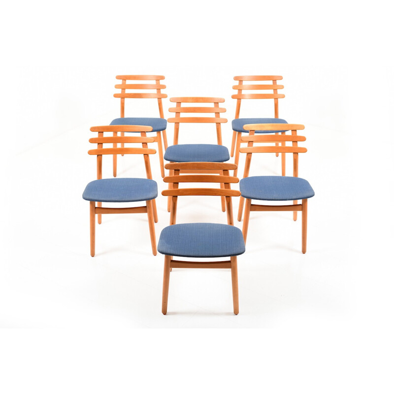 Suite de 6 chaises à repas "J48" vintage par Poul M. Volther pour FDB - 1950