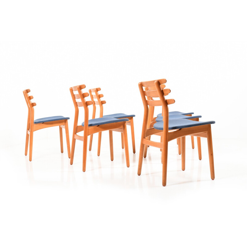 Suite de 6 chaises à repas "J48" vintage par Poul M. Volther pour FDB - 1950